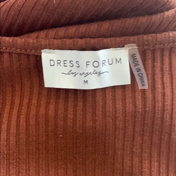 Dress Forum Ribbed Button Orange Midi Dress - Picture 9 of 11